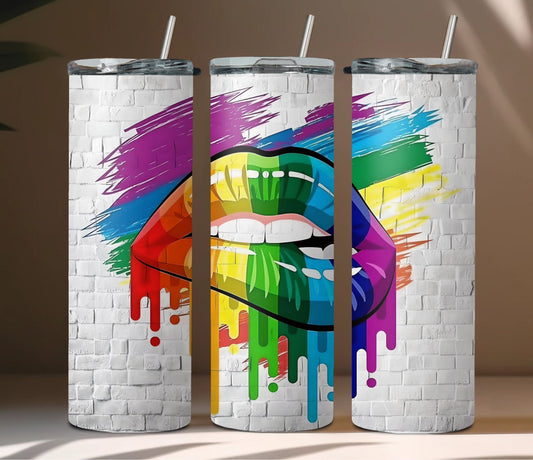 LGBT Rainbow Pride Lips Tumbler