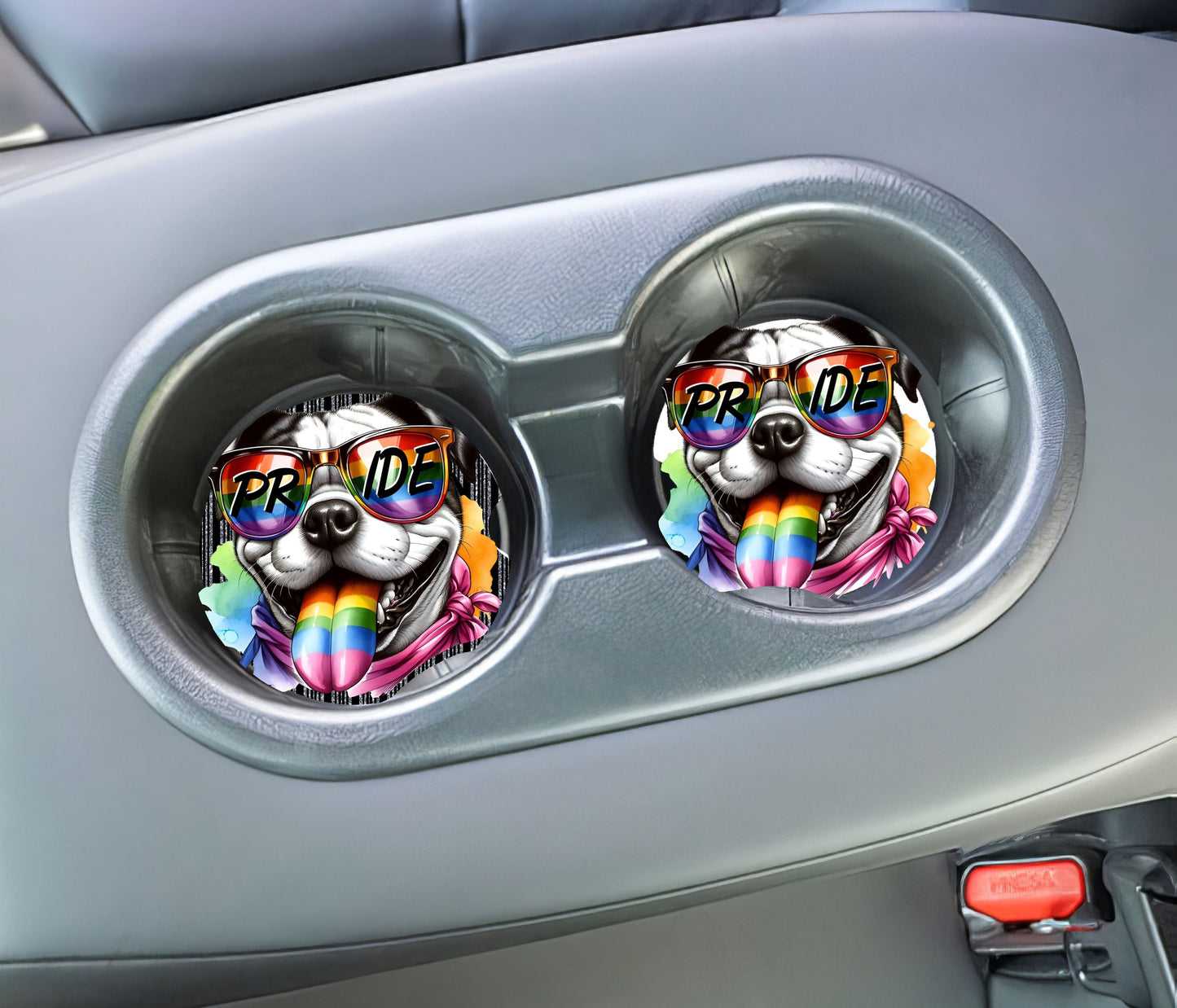 Proud LGBT Dog Car Coasters '