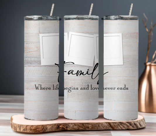 Family Quote Photo Frame Tumbler