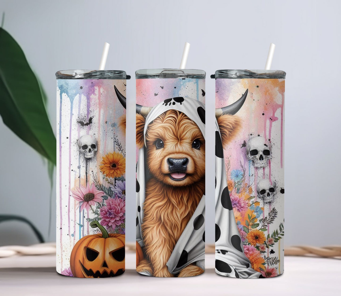 Halloween Highland Cow Tumbler