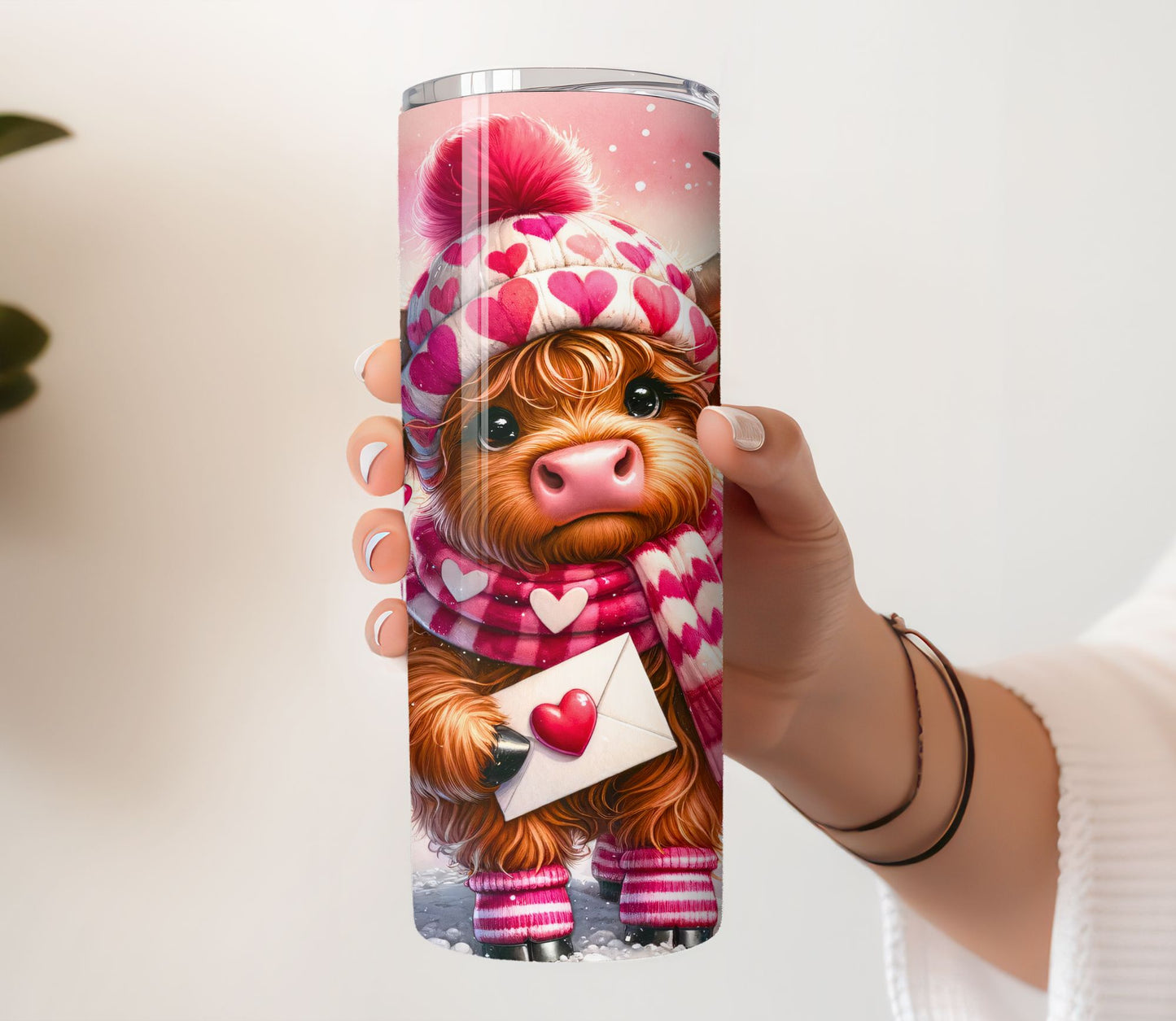Valentine Highland Cow Tumbler