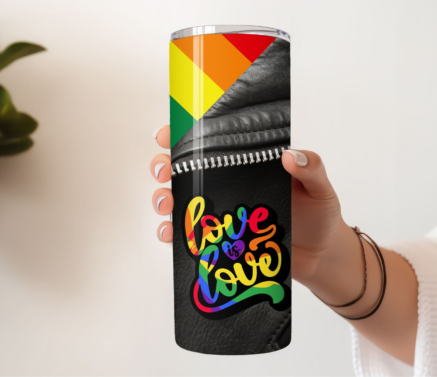 Love is Love Leather Jacket Tumbler
