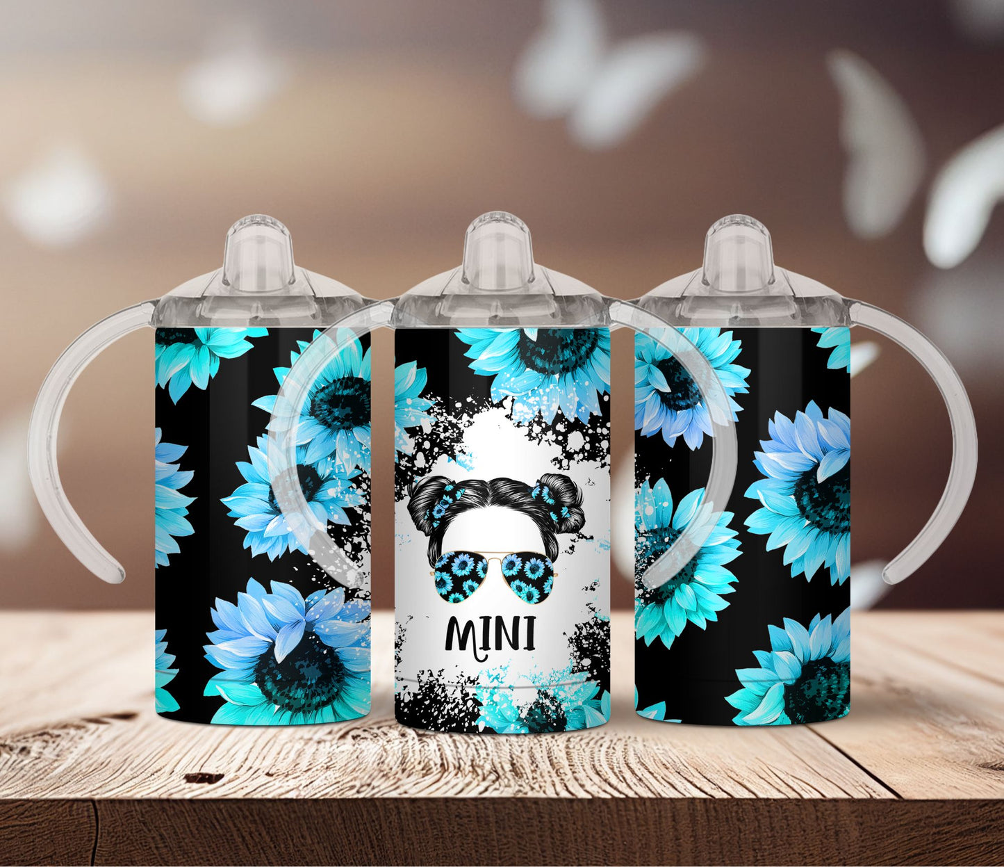 Mama Blue Sunflower Tumbler