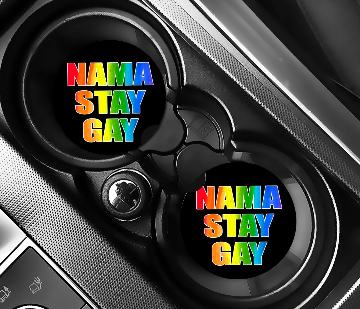 Nama Stay Gay Ceramic Car Coasters