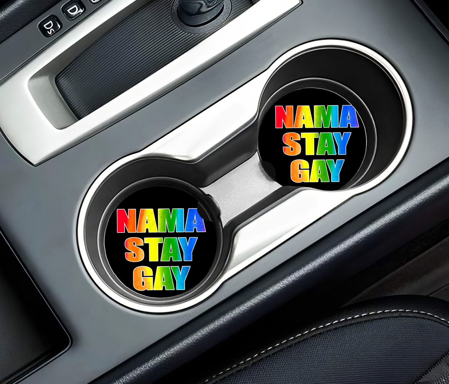 Nama Stay Gay Ceramic Car Coasters