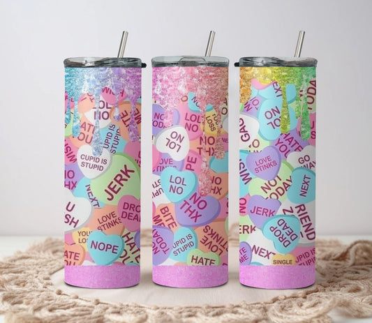 Candy Heart Anti-Valentine Tumbler