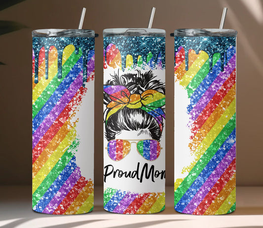 Proud Mom Bun LGBT Tumbler