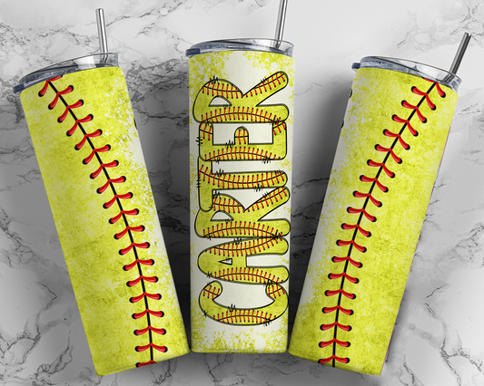 Personalized Softball Water Bottle/Tumbler