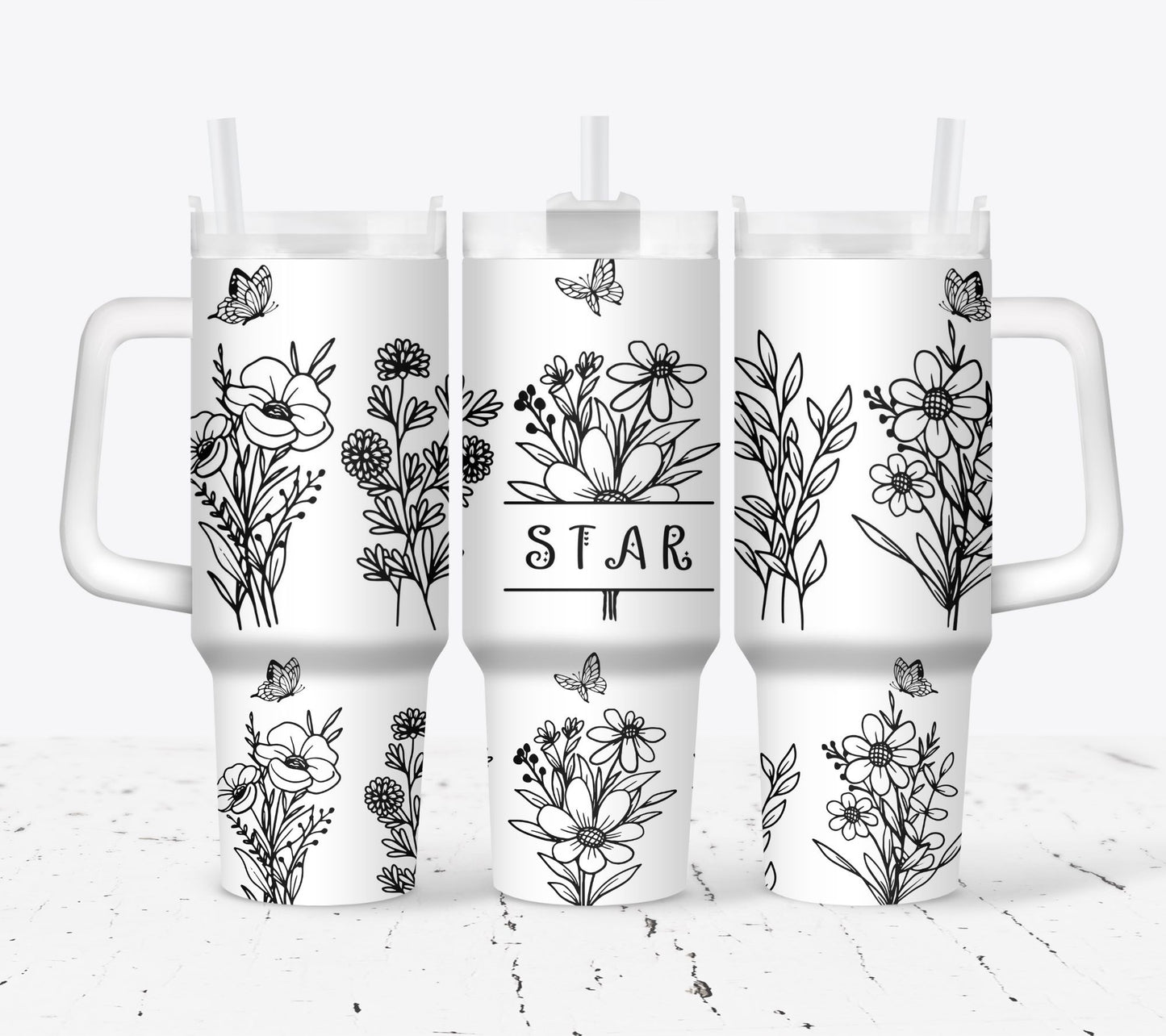 Personalized Wildflower Tumbler