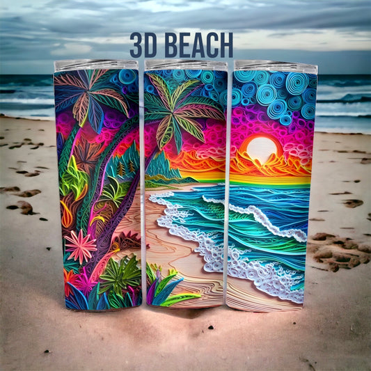 3D Beach Tumbler
