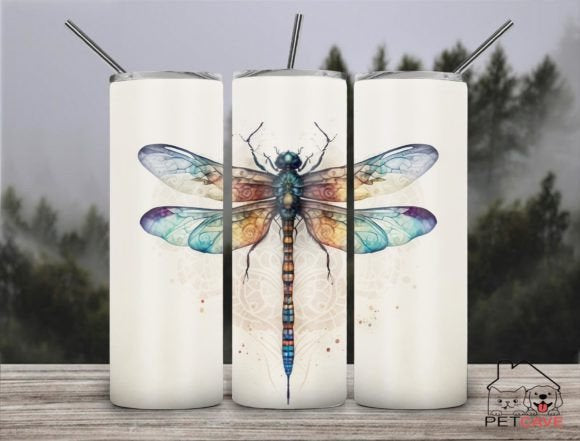 Dragonfly Watercolor Tumbler