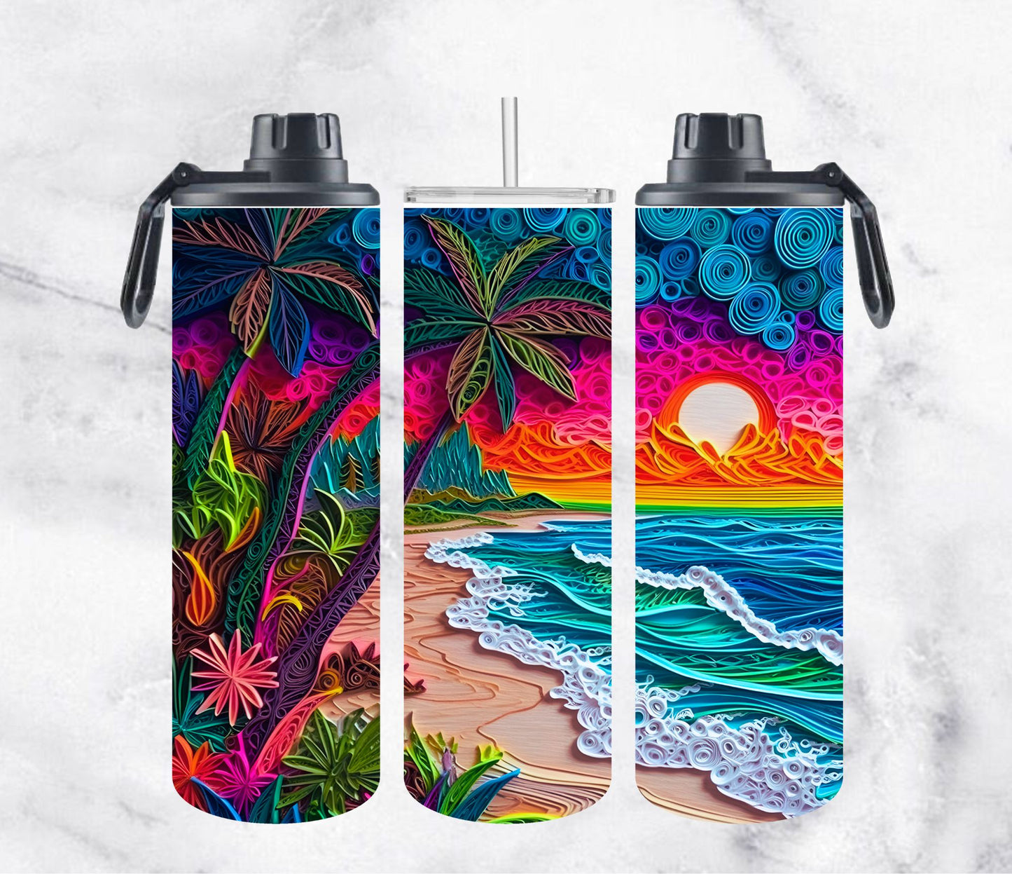 3D Beach Tumbler