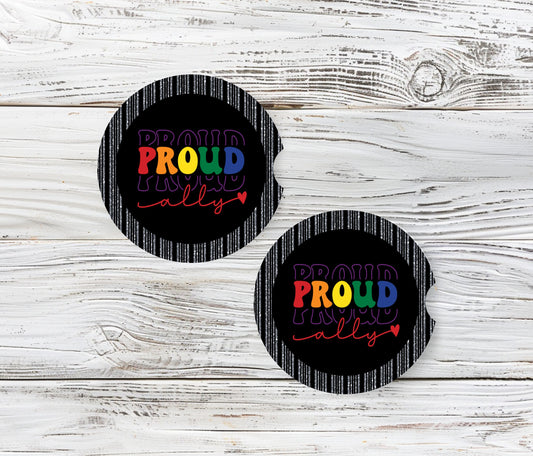 Proud Ally Car Coasters