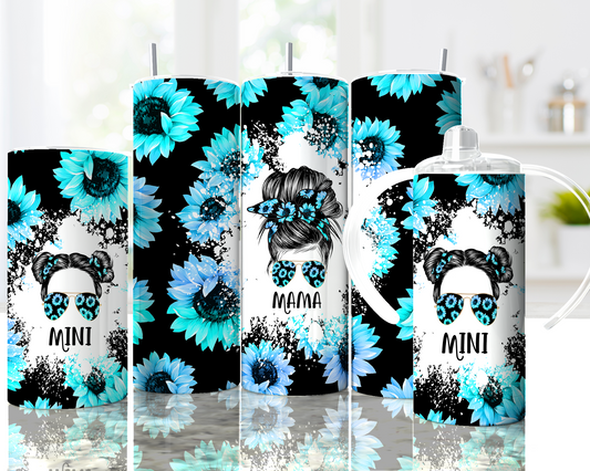 Mama Blue Sunflower Tumbler