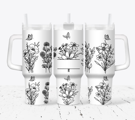 Personalized Wildflower Tumbler