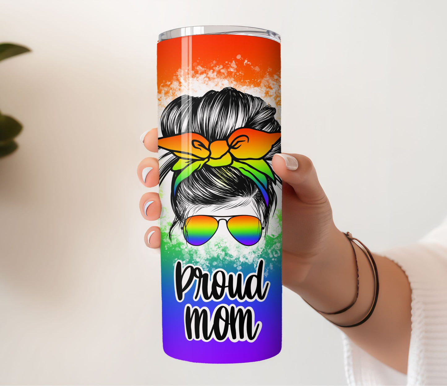 Proud Mom Bun LGBT Tumbler