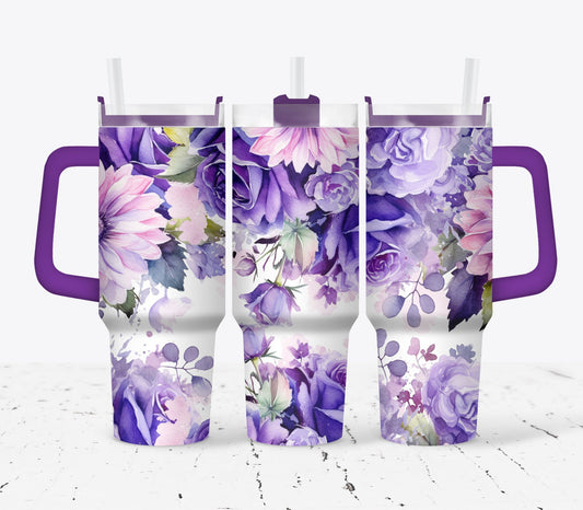 Purple Flower Tumbler