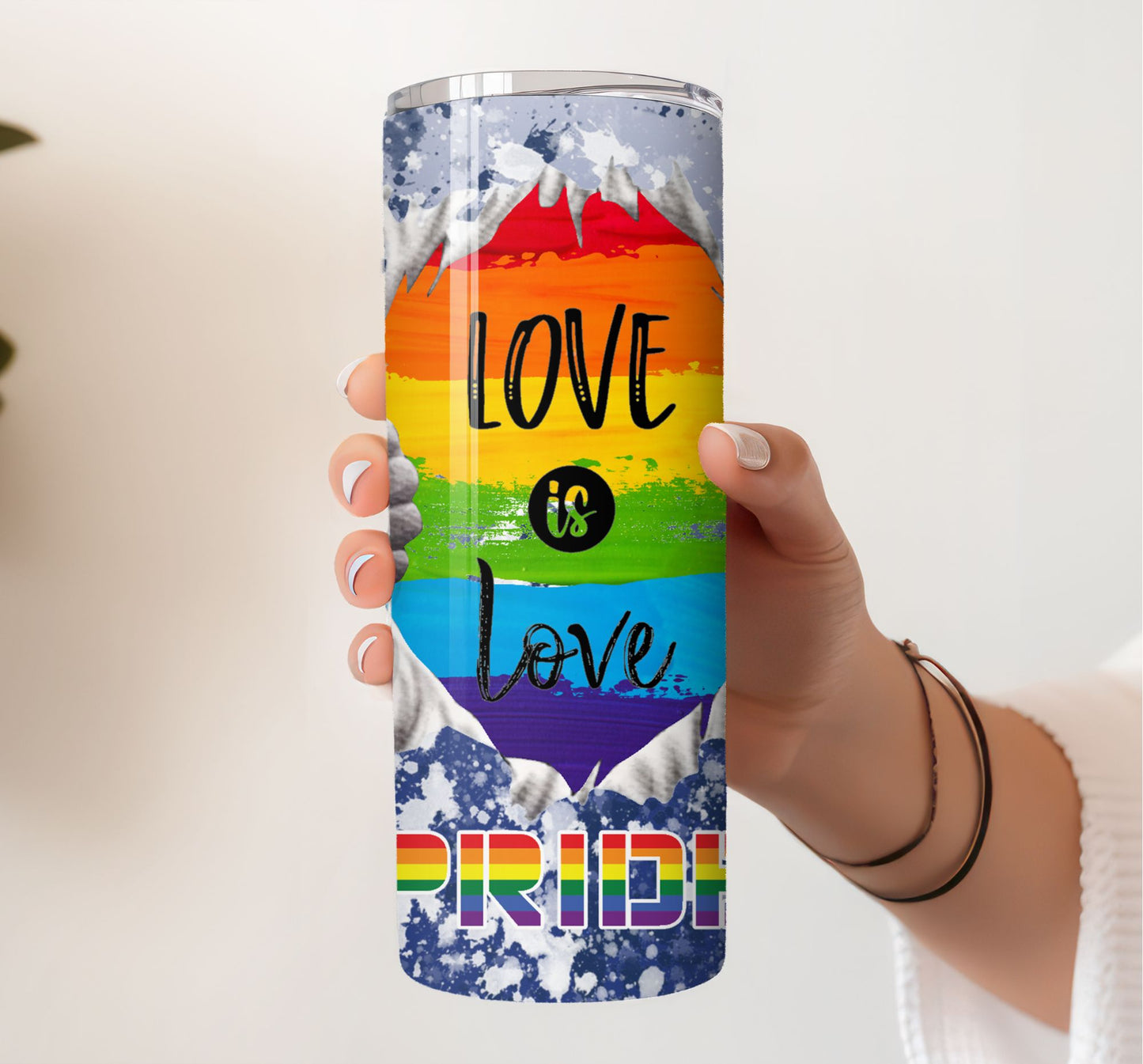 Gay Pride Love is Love Tumbler