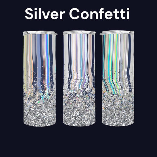 Silver Confetti Tumbler