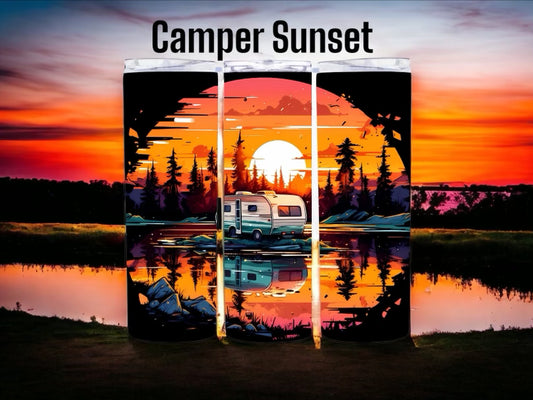 Camper Sunset Tumbler